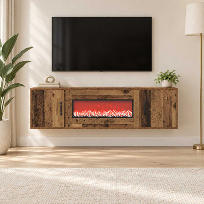 vidaXL Electric Fireplace Old Wood 140.5 x 30 x 39 cm Engineered wood