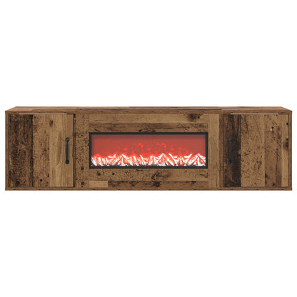 vidaXL Electric Fireplace Old Wood 140.5 x 30 x 39 cm Engineered wood