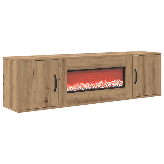 vidaXL Electric Fireplace Artisan Oak 140.5 x 30 x 39 cm