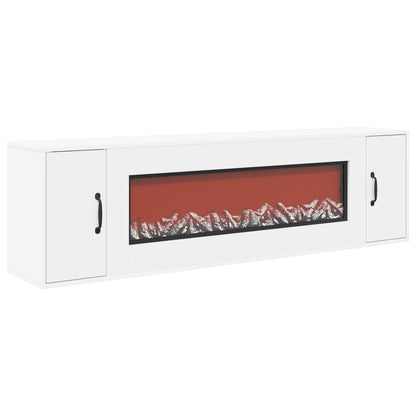 vidaXL Electric Fireplace White 155 x 30 x 44 cm Engineered wood