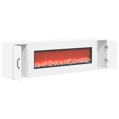 vidaXL Electric Fireplace White 155 x 30 x 44 cm Engineered wood