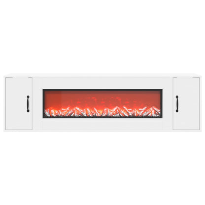 vidaXL Electric Fireplace White 155 x 30 x 44 cm Engineered wood
