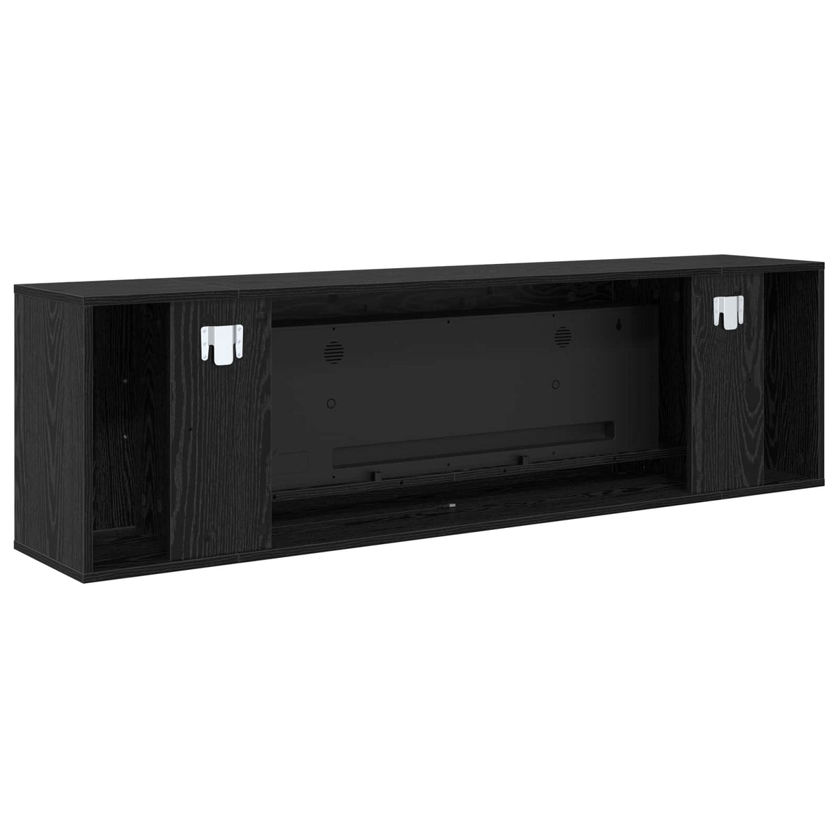 vidaXL Electric Fireplace Black Oak 155 x 30 x 44 cm Engineered wood
