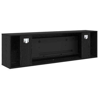 vidaXL Electric Fireplace Black Oak 155 x 30 x 44 cm Engineered wood