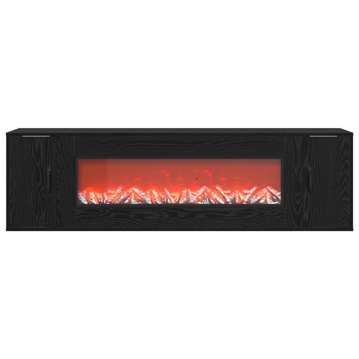 vidaXL Electric Fireplace Black Oak 155 x 30 x 44 cm Engineered wood