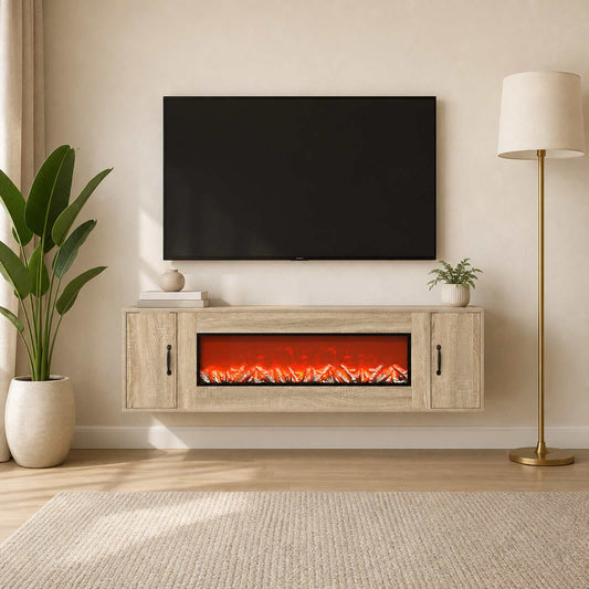 vidaXL Electric Fireplace Sonoma 155 x 30 x 44 cm Engineered wood