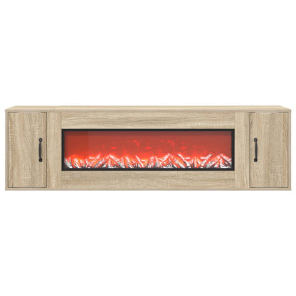vidaXL Electric Fireplace Sonoma 155 x 30 x 44 cm Engineered wood