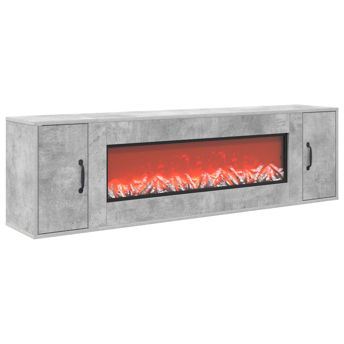 vidaXL Electric Fireplace Concrete 155 x 30 x 44 cm Engineered wood