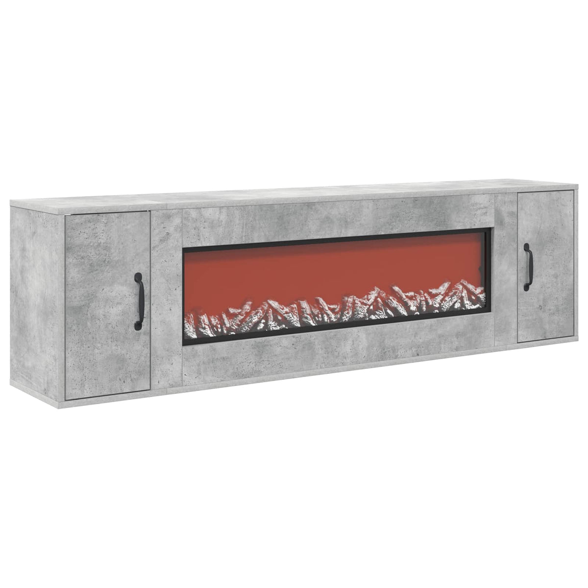 vidaXL Electric Fireplace Concrete 155 x 30 x 44 cm Engineered wood