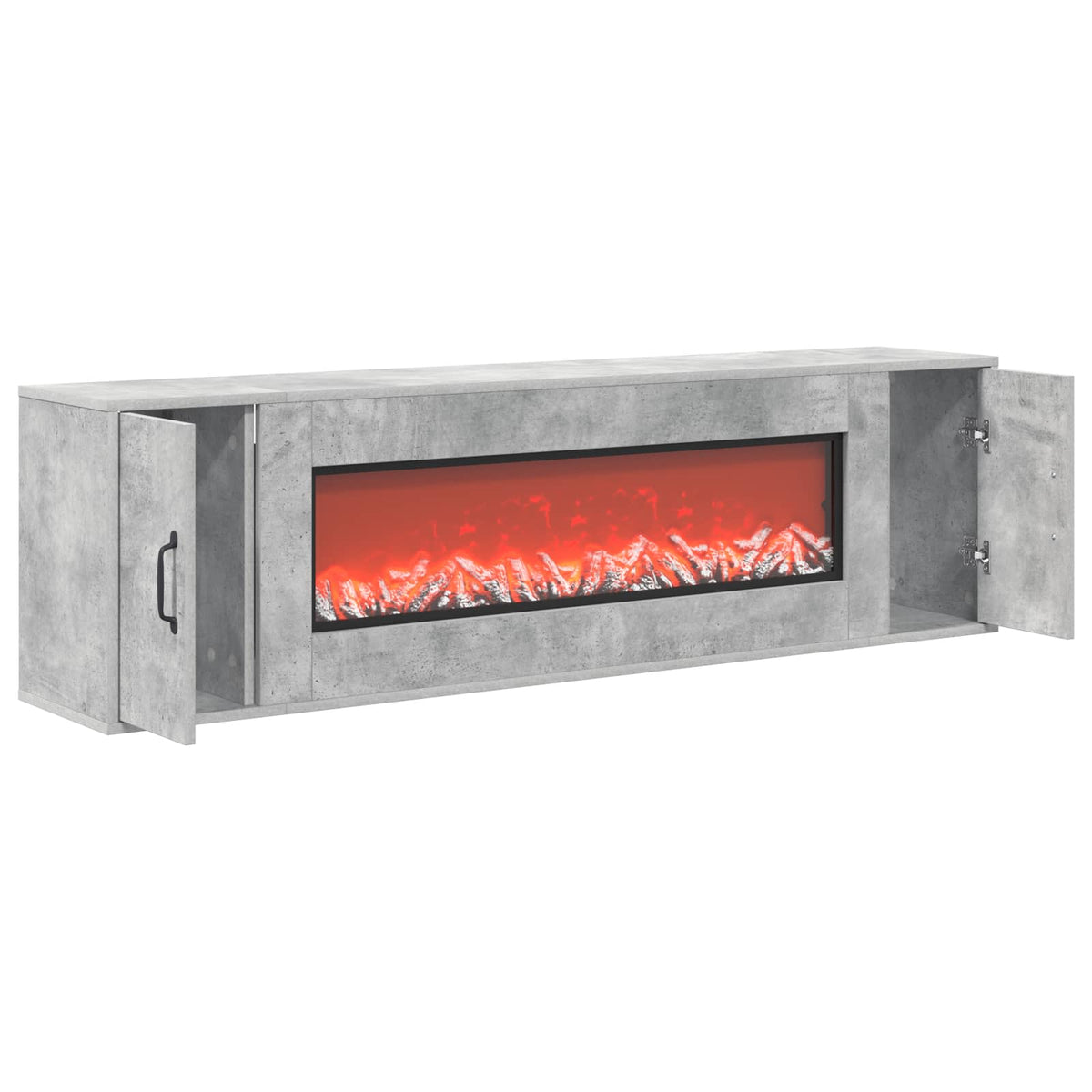 vidaXL Electric Fireplace Concrete 155 x 30 x 44 cm Engineered wood