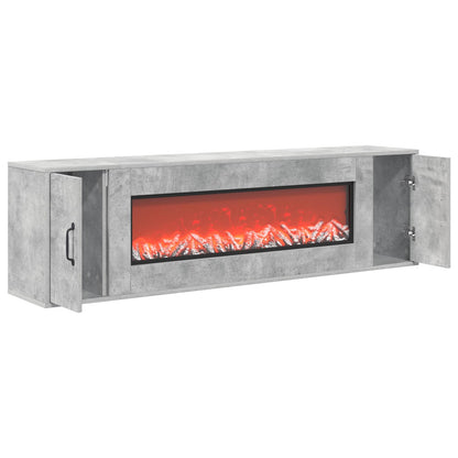 vidaXL Electric Fireplace Concrete 155 x 30 x 44 cm Engineered wood