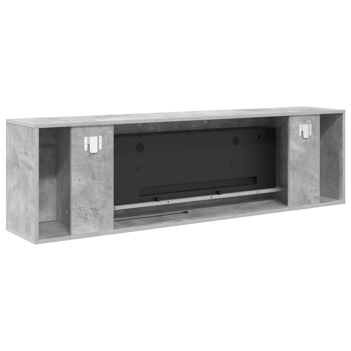 vidaXL Electric Fireplace Concrete 155 x 30 x 44 cm Engineered wood