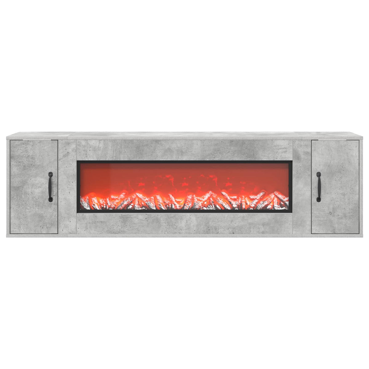 vidaXL Electric Fireplace Concrete 155 x 30 x 44 cm Engineered wood
