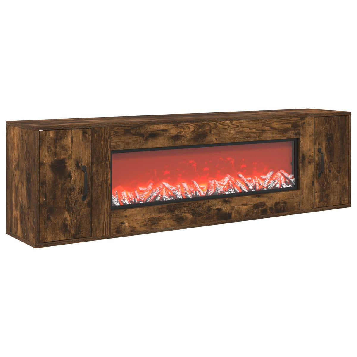 vidaXL Electric Fireplace Smoked Oak 155 x 30 x 44 cm Engineered wood