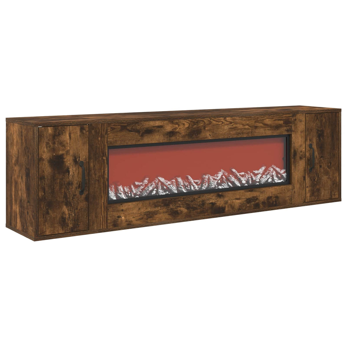 vidaXL Electric Fireplace Smoked Oak 155 x 30 x 44 cm Engineered wood