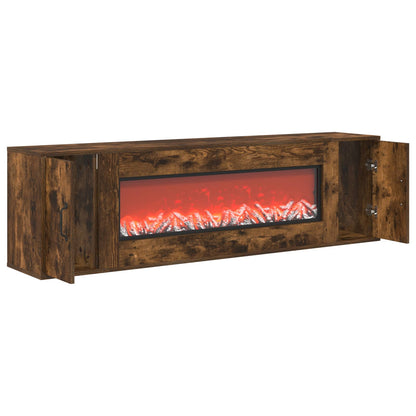 vidaXL Electric Fireplace Smoked Oak 155 x 30 x 44 cm Engineered wood
