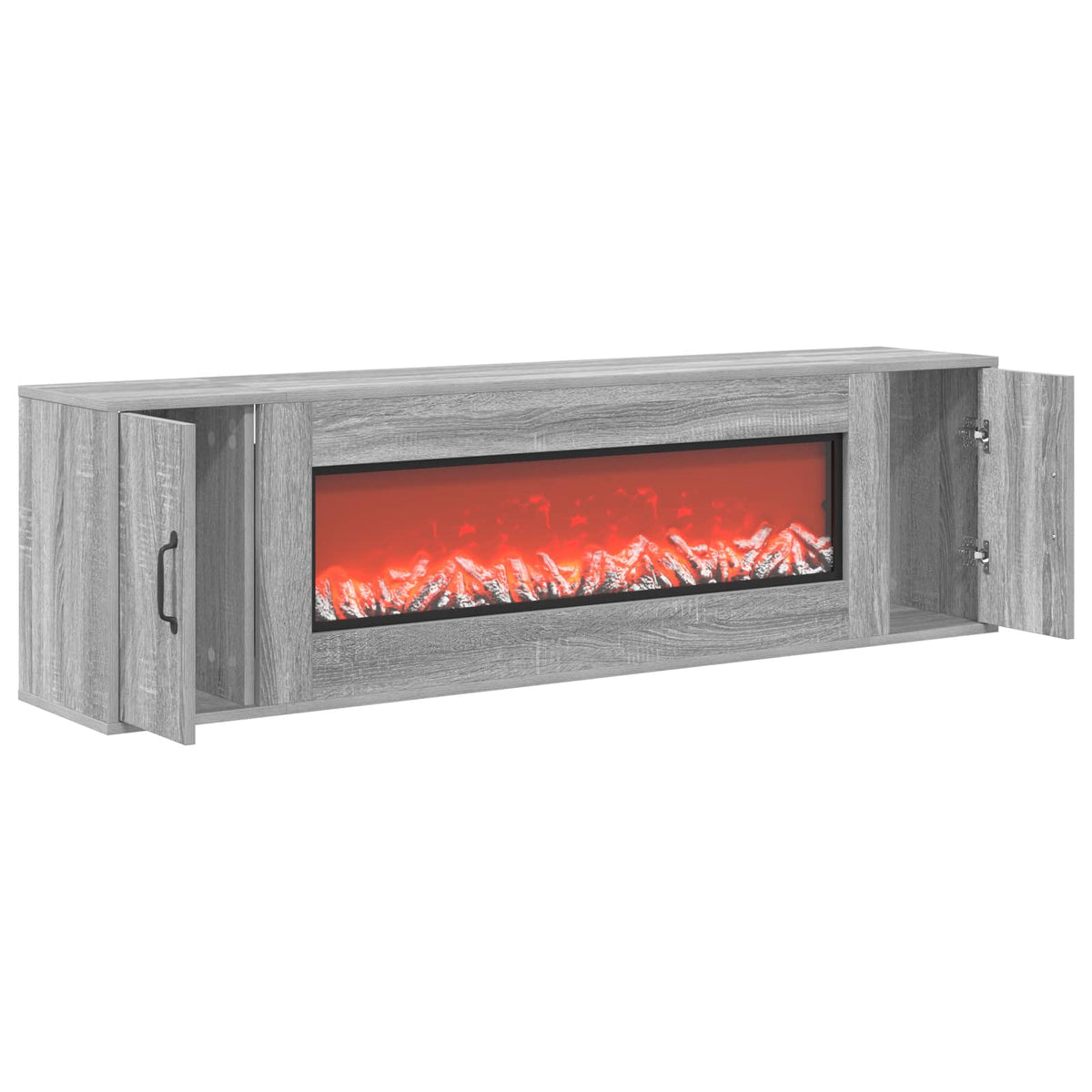 vidaXL Electric Fireplace Grey Sonoma 155 x 30 x 44 cm Engineered wood