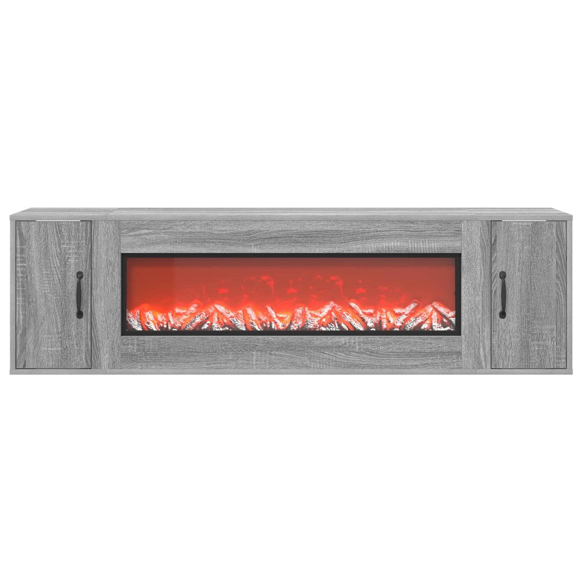 vidaXL Electric Fireplace Grey Sonoma 155 x 30 x 44 cm Engineered wood