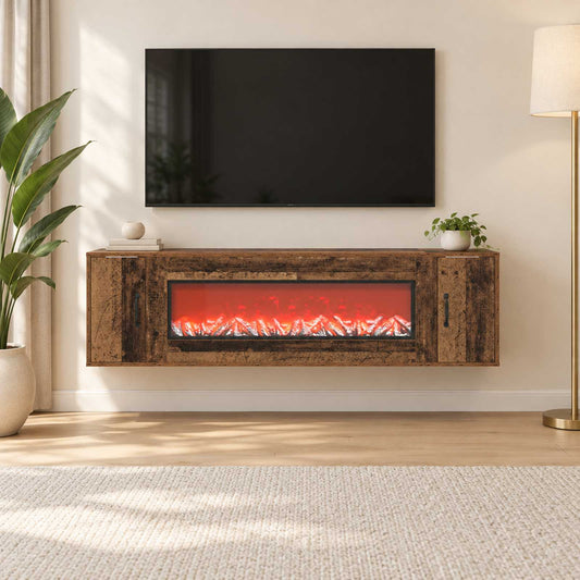 vidaXL Electric Fireplace Old Wood 155 x 30 x 44 cm Engineered wood