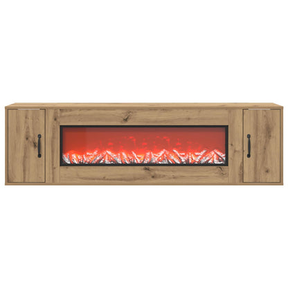 vidaXL Electric Fireplace Artisan Oak 155 x 30 x 44 cm Engineered wood