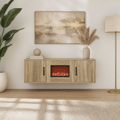 vidaXL Electric Fireplace Sonoma 110 x 30 x 36.5 cm Engineered wood