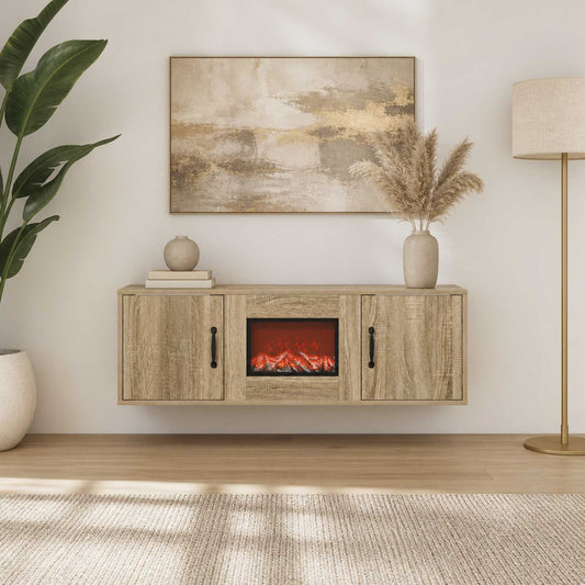 vidaXL Electric Fireplace Sonoma 110 x 30 x 36.5 cm Engineered wood