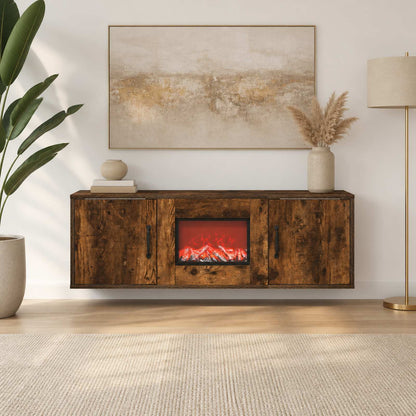 vidaXL Electric Fireplace Smoked Oak 110 x 30 x 36.5 cm