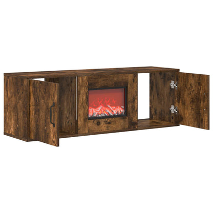 vidaXL Electric Fireplace Smoked Oak 110 x 30 x 36.5 cm