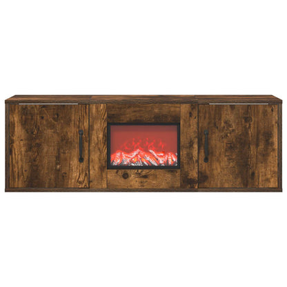 vidaXL Electric Fireplace Smoked Oak 110 x 30 x 36.5 cm