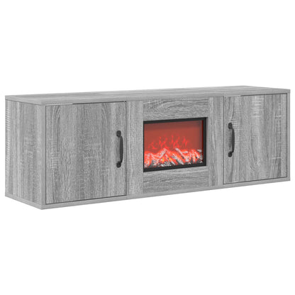 vidaXL Electric Fireplace Grey Sonoma 110 x 30 x 36.5 cm