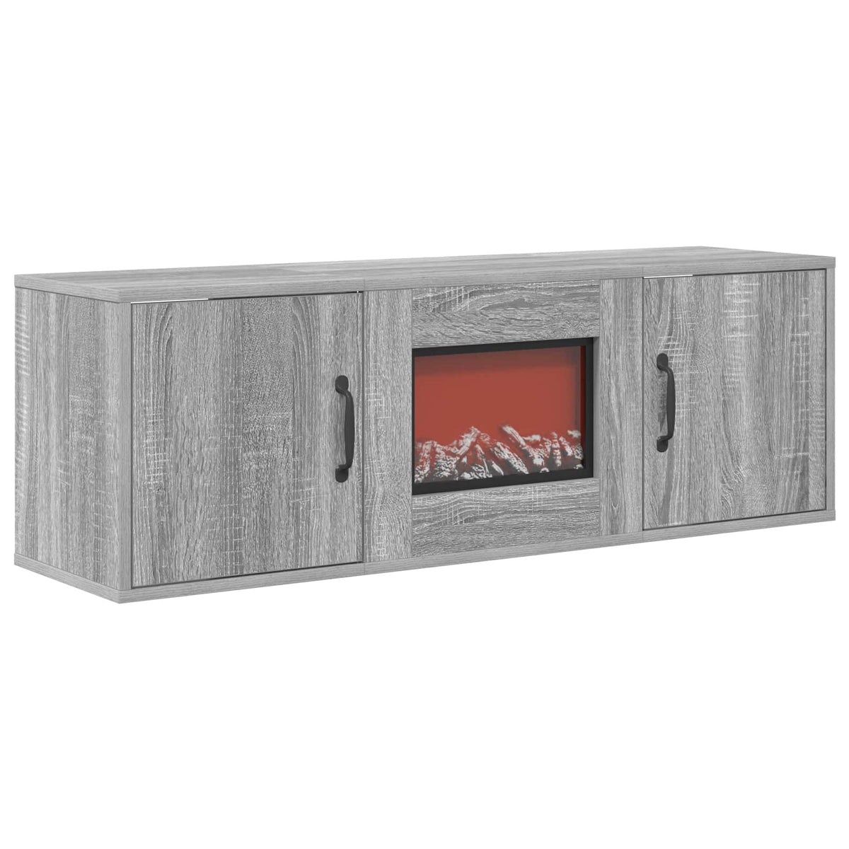 vidaXL Electric Fireplace Grey Sonoma 110 x 30 x 36.5 cm
