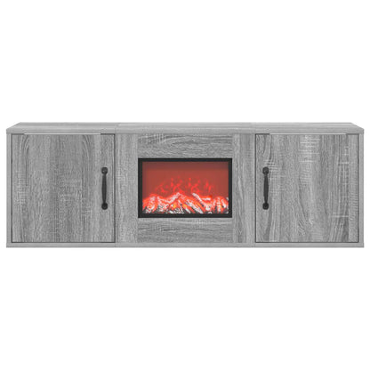 vidaXL Electric Fireplace Grey Sonoma 110 x 30 x 36.5 cm