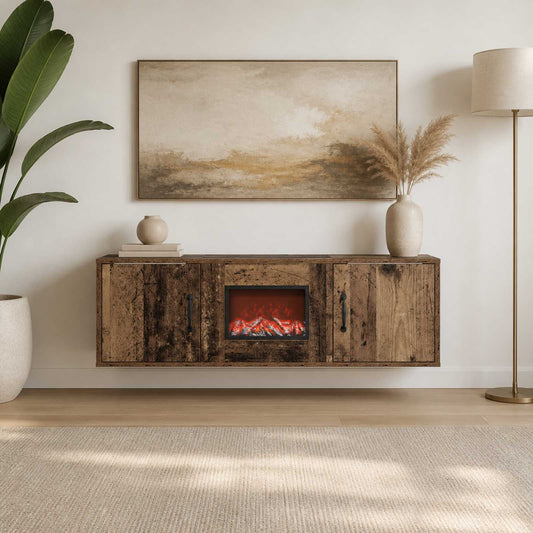vidaXL Electric Fireplace Old Wood 110 x 30 x 36.5 cm Engineered wood