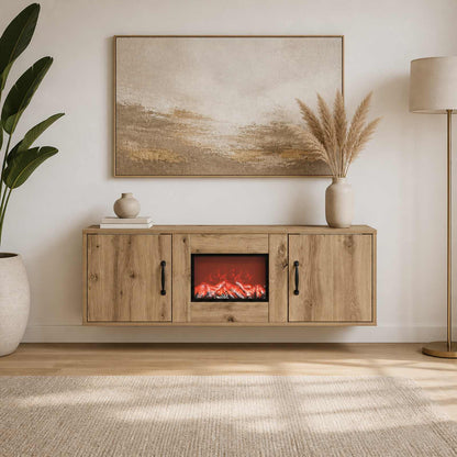 vidaXL Electric Fireplace Artisan Oak 110 x 30 x 36.5 cm