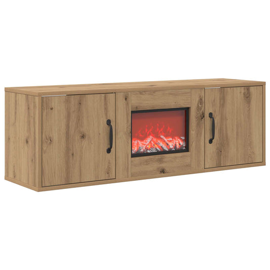 vidaXL Electric Fireplace Artisan Oak 110 x 30 x 36.5 cm