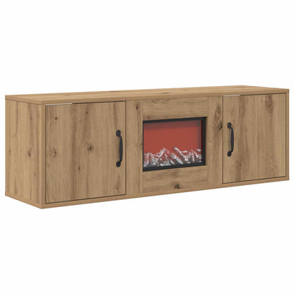 vidaXL Electric Fireplace Artisan Oak 110 x 30 x 36.5 cm