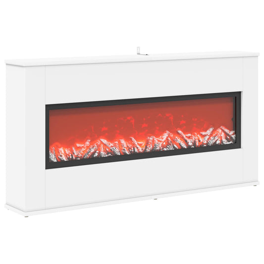 vidaXL Electric Fireplace White 114 x 18 x 58.5 cm Engineered wood