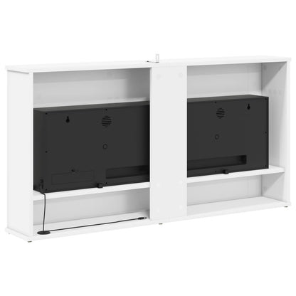 vidaXL Electric Fireplace White 114 x 18 x 58.5 cm Engineered wood