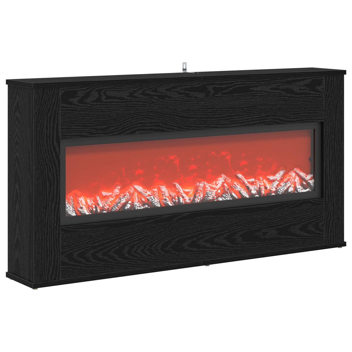 vidaXL Electric Fireplace Black Oak 114 x 18 x 58.5 cm Engineered wood
