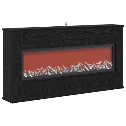 vidaXL Electric Fireplace Black Oak 114 x 18 x 58.5 cm Engineered wood