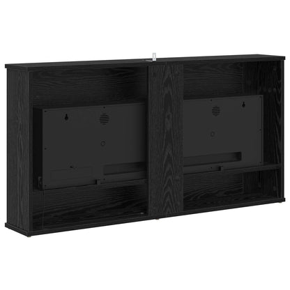vidaXL Electric Fireplace Black Oak 114 x 18 x 58.5 cm Engineered wood