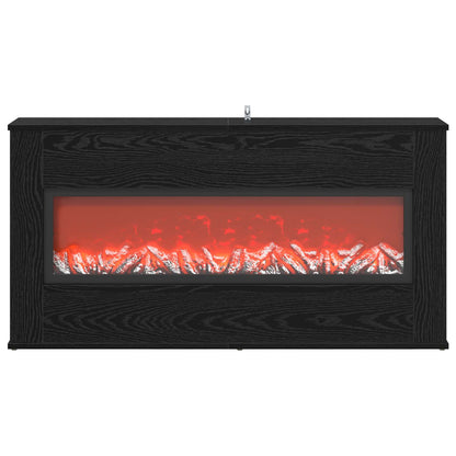 vidaXL Electric Fireplace Black Oak 114 x 18 x 58.5 cm Engineered wood