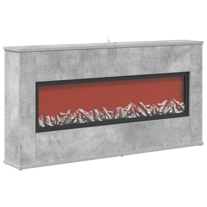 vidaXL Electric Fireplace Concrete 114 x 18 x 58.5 cm Engineered wood