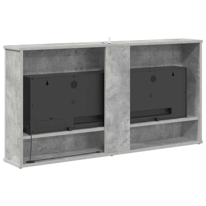 vidaXL Electric Fireplace Concrete 114 x 18 x 58.5 cm Engineered wood