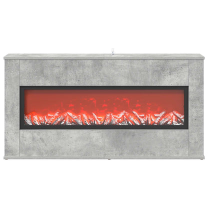 vidaXL Electric Fireplace Concrete 114 x 18 x 58.5 cm Engineered wood