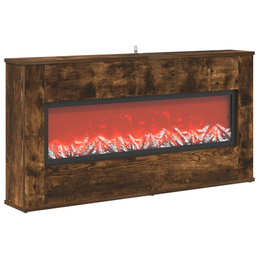 vidaXL Electric Fireplace Smoked Oak 114 x 18 x 58.5 cm