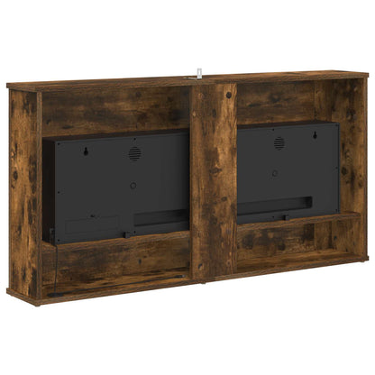 vidaXL Electric Fireplace Smoked Oak 114 x 18 x 58.5 cm