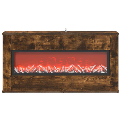 vidaXL Electric Fireplace Smoked Oak 114 x 18 x 58.5 cm