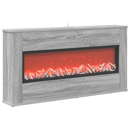 vidaXL Electric Fireplace Grey Sonoma 114 x 18 x 58.5 cm