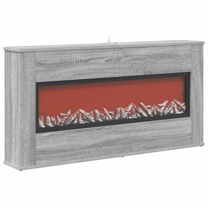 vidaXL Electric Fireplace Grey Sonoma 114 x 18 x 58.5 cm